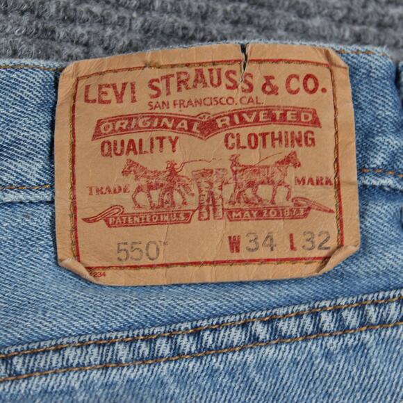 Levi’s 550 Jeans Mens 34x32 Light Wash Relaxed Fit Tapered Leg Non Stretch Y2K - Picture 8 of 12